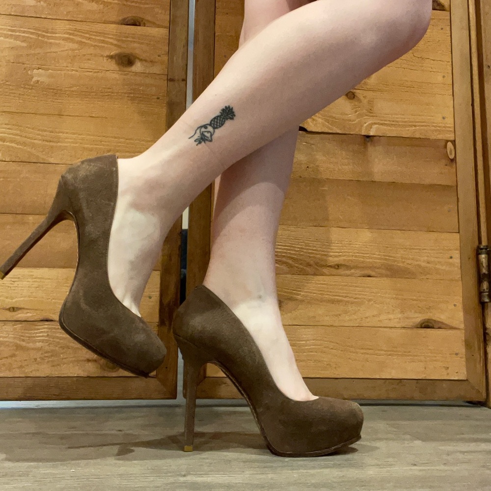 SCHUTZ Brown Suede Platform High Heels